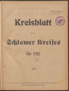 Kreisblatt des Schlawer Kreises 1911