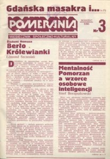 Pomerania : miesięcznik społeczno-kulturalny, 1986, nr 3