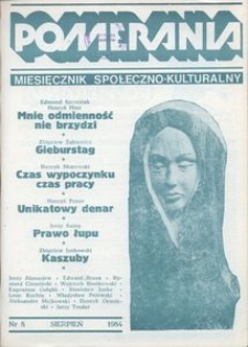 Pomerania : miesięcznik społeczno-kulturalny, 1984, nr 8