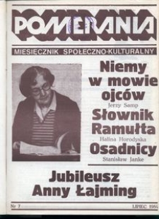Pomerania : miesięcznik społeczno-kulturalny, 1984, nr 7