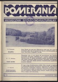 Pomerania : miesięcznik społeczno-kulturalny, 1984, nr 11