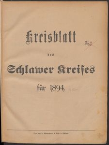 Kreisblatt des Schlawer Kreises 1894