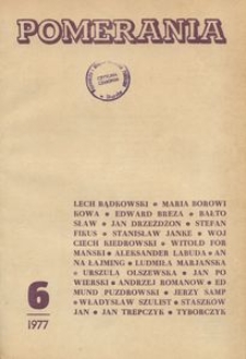 Pomerania : miesięcznik społeczno-kulturalny, 1977, nr 6