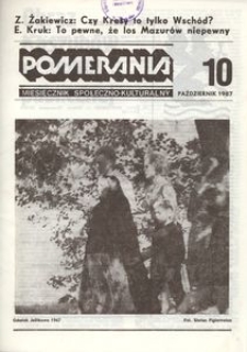Pomerania : miesięcznik kulturalny, 1987, nr 10
