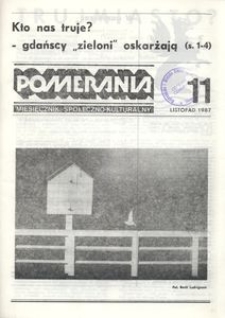 Pomerania : miesięcznik kulturalny, 1987, nr 11