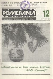 Pomerania : miesięcznik kulturalny, 1987, nr 12