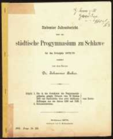 Siebenter Jahresbericht &uuml;ber das st&auml;dtische Progymnasium zu Schlawe f&uuml;r das Schuljahr 1878/79