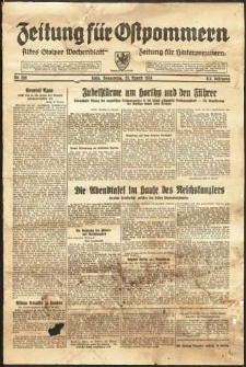 Zeitung f&uuml;r Ostpommern Nr. 198/1938