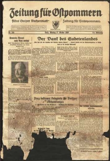 Zeitung f&uuml;r Ostpommern Nr. 243/1938