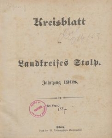 Kreisblatt des Stolper Kreises, 1908