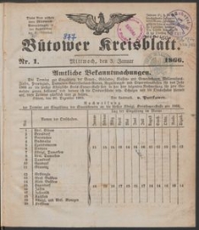 B&uuml;tower Kreisblatt 1866
