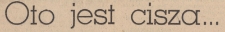 Oto jest cisza...