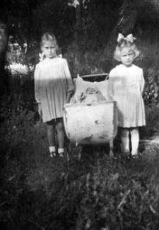 Henryka and Zofia Dębek with her brother