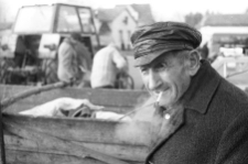 Fertiliser storage facility. A farmer awaits his fertiliser allocation