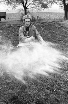 Spring fertiliser spreading on Stanislaw Makuch's farm