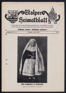 Stolper Heimatblatt für die Heimatvertriebenen aus der Stadt und dem Landkreise Stolp in Pommern Nr. 4/1957