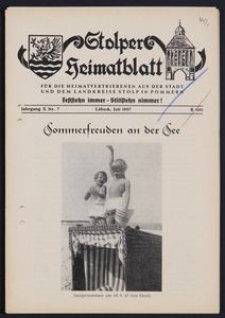 Stolper Heimatblatt für die Heimatvertriebenen aus der Stadt und dem Landkreise Stolp in Pommern Nr. 7/1957