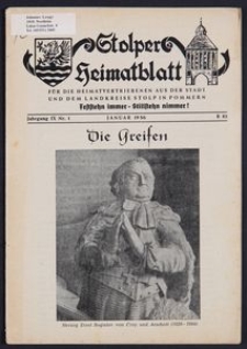 Stolper Heimatblatt für die Heimatvertriebenen aus der Stadt und dem Landkreise Stolp in Pommern Nr. 1/1956