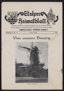 Stolper Heimatblatt für die Heimatvertriebenen aus der Stadt und dem Landkreise Stolp in Pommern Nr. 5/1956