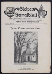 Stolper Heimatblatt für die Heimatvertriebenen aus der Stadt und dem Landkreise Stolp in Pommern Nr. 11/1956