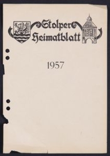 Stolper Heimatblatt für die Heimatvertriebenen aus der Stadt und dem Landkreise Stolp in Pommern, Stichwortverzeichnis 1957