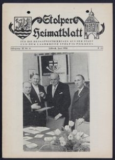 Stolper Heimatblatt für die Heimatvertriebenen aus der Stadt und dem Landkreise Stolp in Pommern Nr. 6/1958