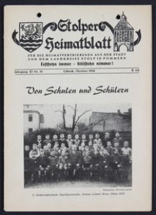 Stolper Heimatblatt für die Heimatvertriebenen aus der Stadt und dem Landkreise Stolp in Pommern Nr. 10/1958