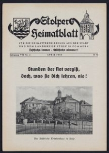 Stolper Heimatblatt für die Heimatvertriebenen aus der Stadt und dem Landkreise Stolp in Pommern Nr. 4/1955