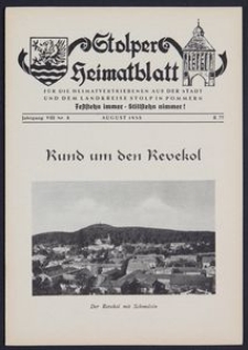 Stolper Heimatblatt für die Heimatvertriebenen aus der Stadt und dem Landkreise Stolp in Pommern Nr. 8/1955