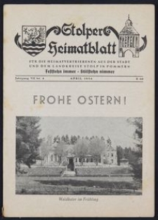 Stolper Heimatblatt für die Heimatvertriebenen aus der Stadt und dem Landkreise Stolp in Pommern Nr. 4/1954