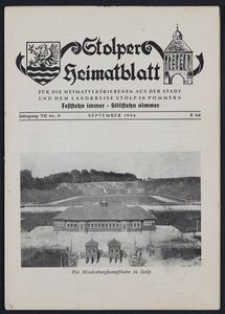 Stolper Heimatblatt für die Heimatvertriebenen aus der Stadt und dem Landkreise Stolp in Pommern Nr. 9/1954