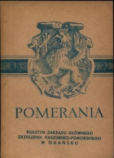 Pomerania : biuletyn Zarządu Głównego Zrzeszenia Kaszubsko-Pomorskiego, 1972, nr 1