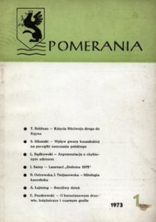Pomerania : biuletyn Zarządu Głównego Zrzeszenia Kaszubsko-Pomorskiego, 1973, nr 1