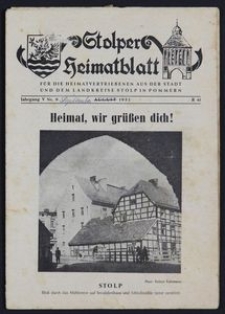 Stolper Heimatblatt für die Heimatvertriebenen aus der Stadt und dem Landkreise Stolp in Pommern Nr. 9/1953