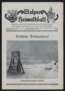 Stolper Heimatblatt für die Heimatvertriebenen aus der Stadt und dem Landkreise Stolp in Pommern Nr. 12/1953