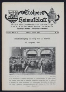 Stolper Heimatblatt für die Heimatvertriebenen aus der Stadt und dem Landkreise Stolp in Pommern Nr. 8/1959