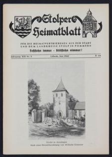 Stolper Heimatblatt für die Heimatvertriebenen aus der Stadt und dem Landkreise Stolp in Pommern Nr. 5/1960