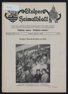 Stolper Heimatblatt für die Heimatvertriebenen aus der Stadt und dem Landkreise Stolp in Pommern Nr. 10/1960