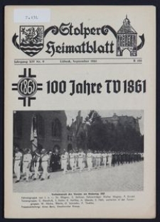 Stolper Heimatblatt für die Heimatvertriebenen aus der Stadt und dem Landkreise Stolp in Pommern Nr. 9/1961