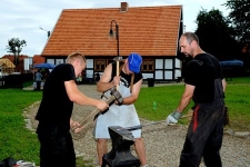 Piec z cegły w Zagrodzie Albrehta w Swołowie