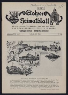 Stolper Heimatblatt für die Heimatvertriebenen aus der Stadt und dem Landkreise Stolp in Pommern Nr. 7/1964