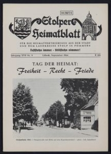 Stolper Heimatblatt für die Heimatvertriebenen aus der Stadt und dem Landkreise Stolp in Pommern Nr. 9/1964