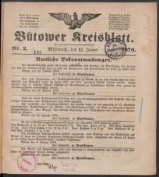 B&uuml;tower Kreisblatt 1870