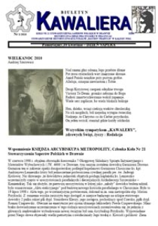 Kawaliera : biuletyn Koła nr 21, 2010, nr 1