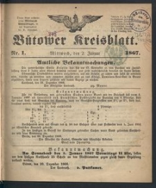 Bütower Kreisblatt 1867
