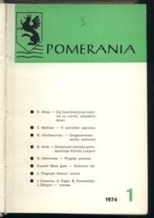 Pomerania : miesięcznik społeczno-kulturalny, 1974, nr 1