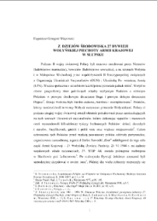 Z dziej&oacute;w środowiska 27 Dywizji Wołyńskiej Piechoty Armii Krajowej w Słupsku