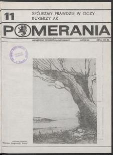 Pomerania : miesięcznik kulturalny, 1989, nr 11