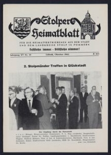 Stolper Heimatblatt für die Heimatvertriebenen aus der Stadt und dem Landkreise Stolp in Pommern Nr. 10/1962