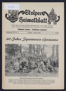 Stolper Heimatblatt für die Heimatvertriebenen aus der Stadt und dem Landkreise Stolp in Pommern Nr. 8/1963
